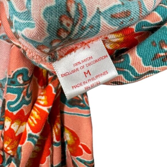 Josie Natori Paisley Floral Lace Nightgown Robe Set S/M Pink Red Matching Sleep - Picture 10 of 10